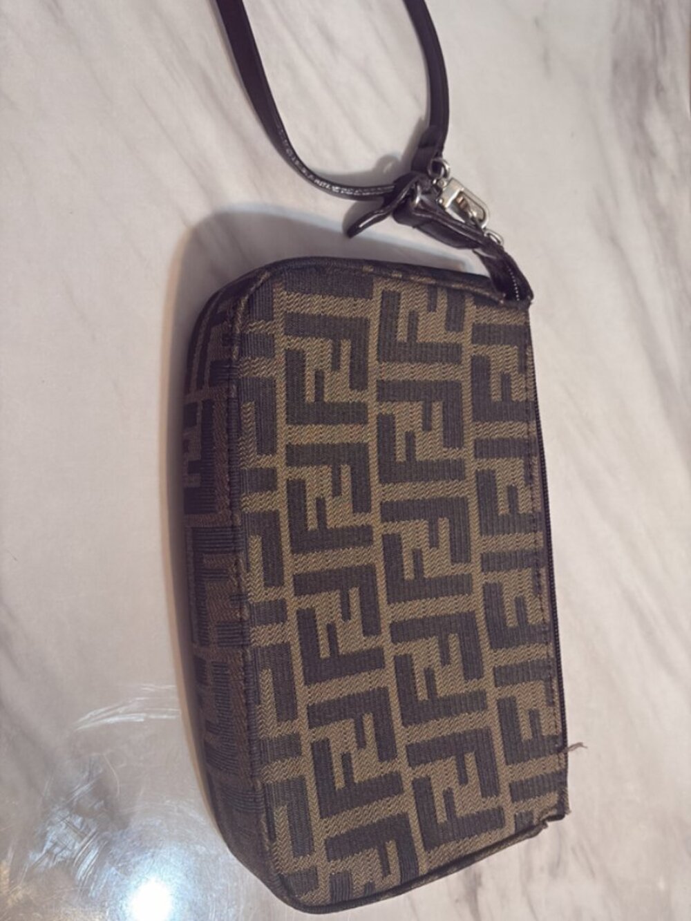 Fendi Zucca Wristlet Pouch
